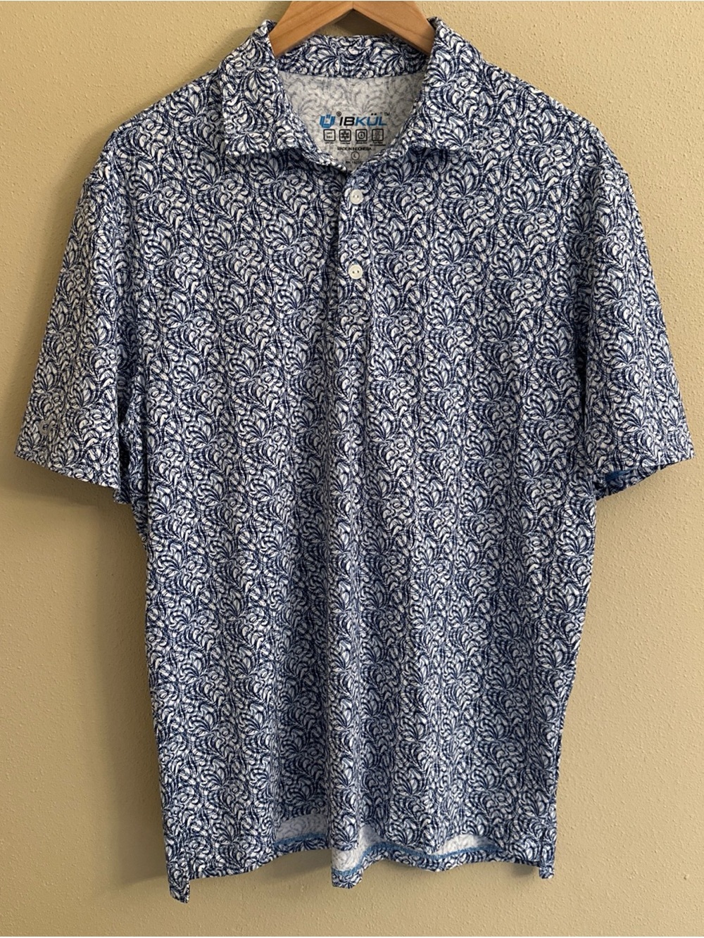 L.L. Bean Women's Tropicwear Easy Care Fish Print Short Sleeve Shirt Plus 3X